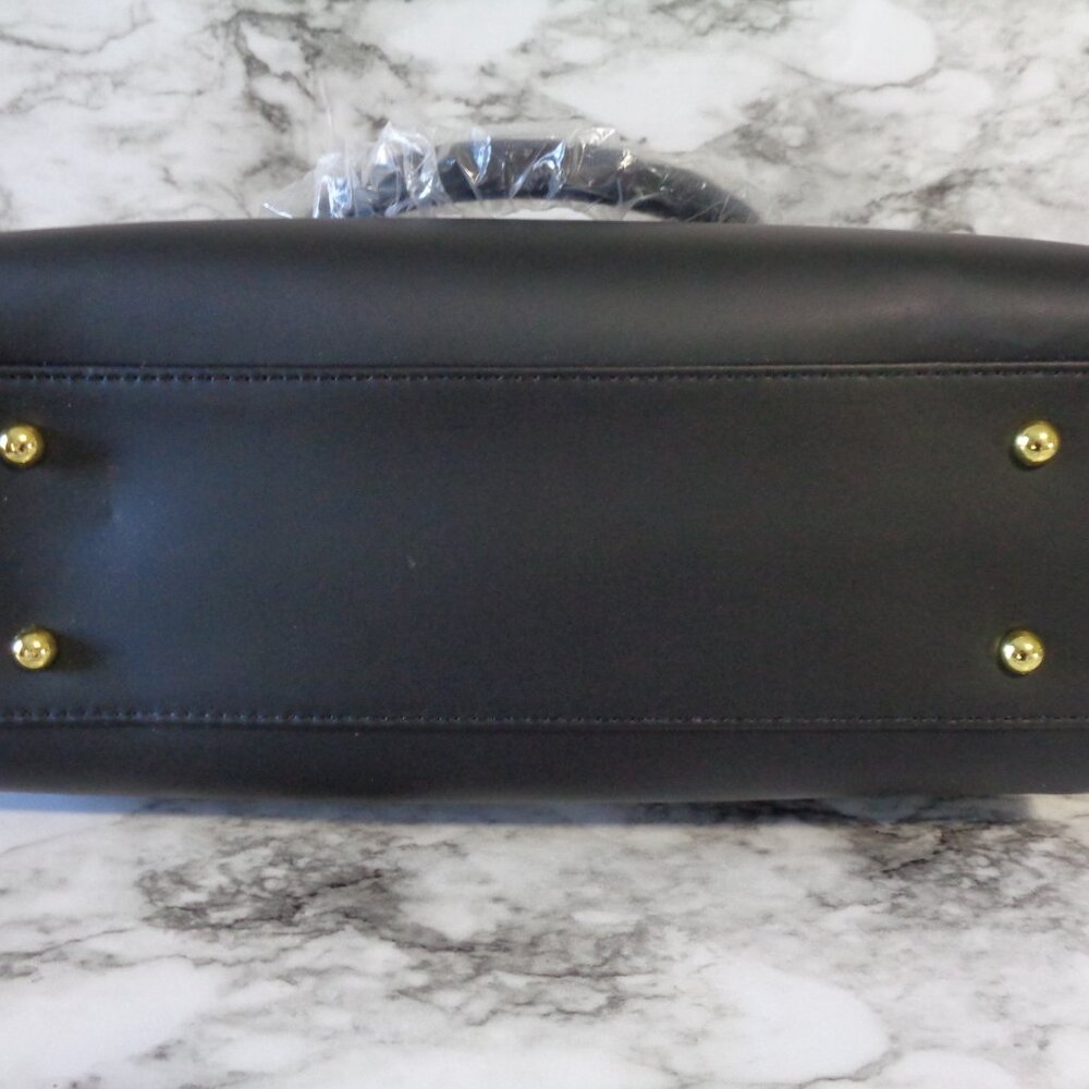 Joy & Iman Leather Satchel Handbag Purse w Velvet Clutch Shoulder Strap - Picture 5 of 9